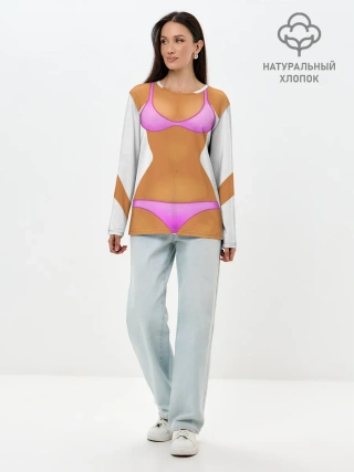 Лонгслив женский. Хлопок / Tanned body