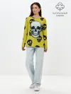 Лонгслив женский. Хлопок / Yellow Skulls