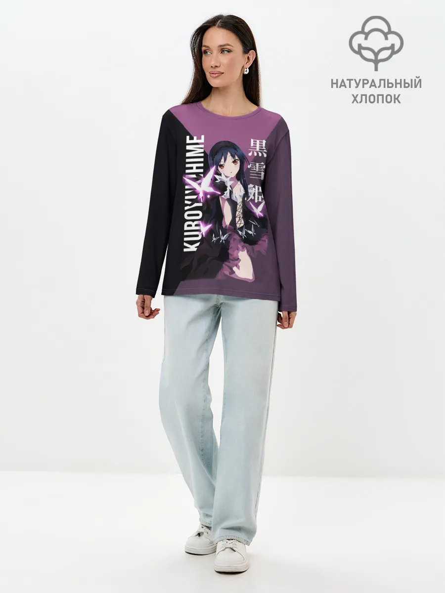 Лонгслив женский. Хлопок / Черноснежка / Kuroyukihime