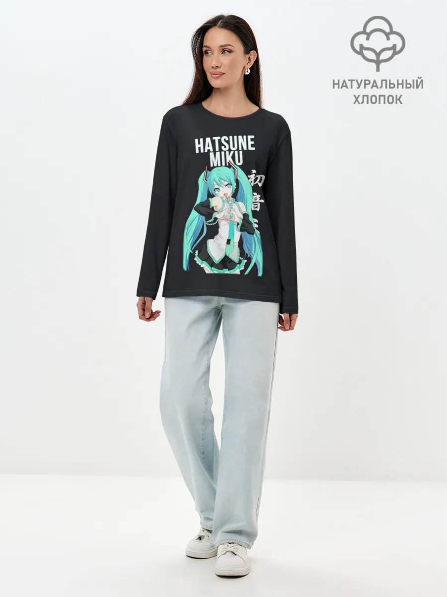 Лонгслив женский. Хлопок / Hatsune Miku / Хацунэ Мику