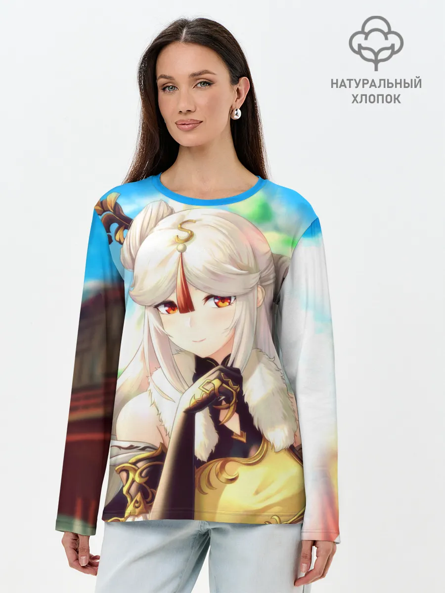 Лонгслив женский. Хлопок / Геншин Импакт Нин Гуан