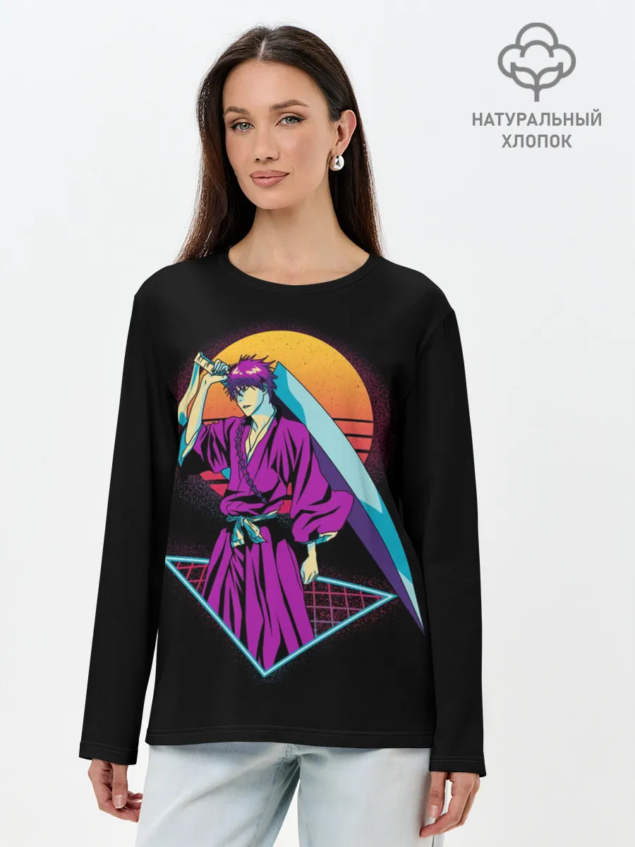 Лонгслив женский. Хлопок / Retro - Ичиго Куросаки