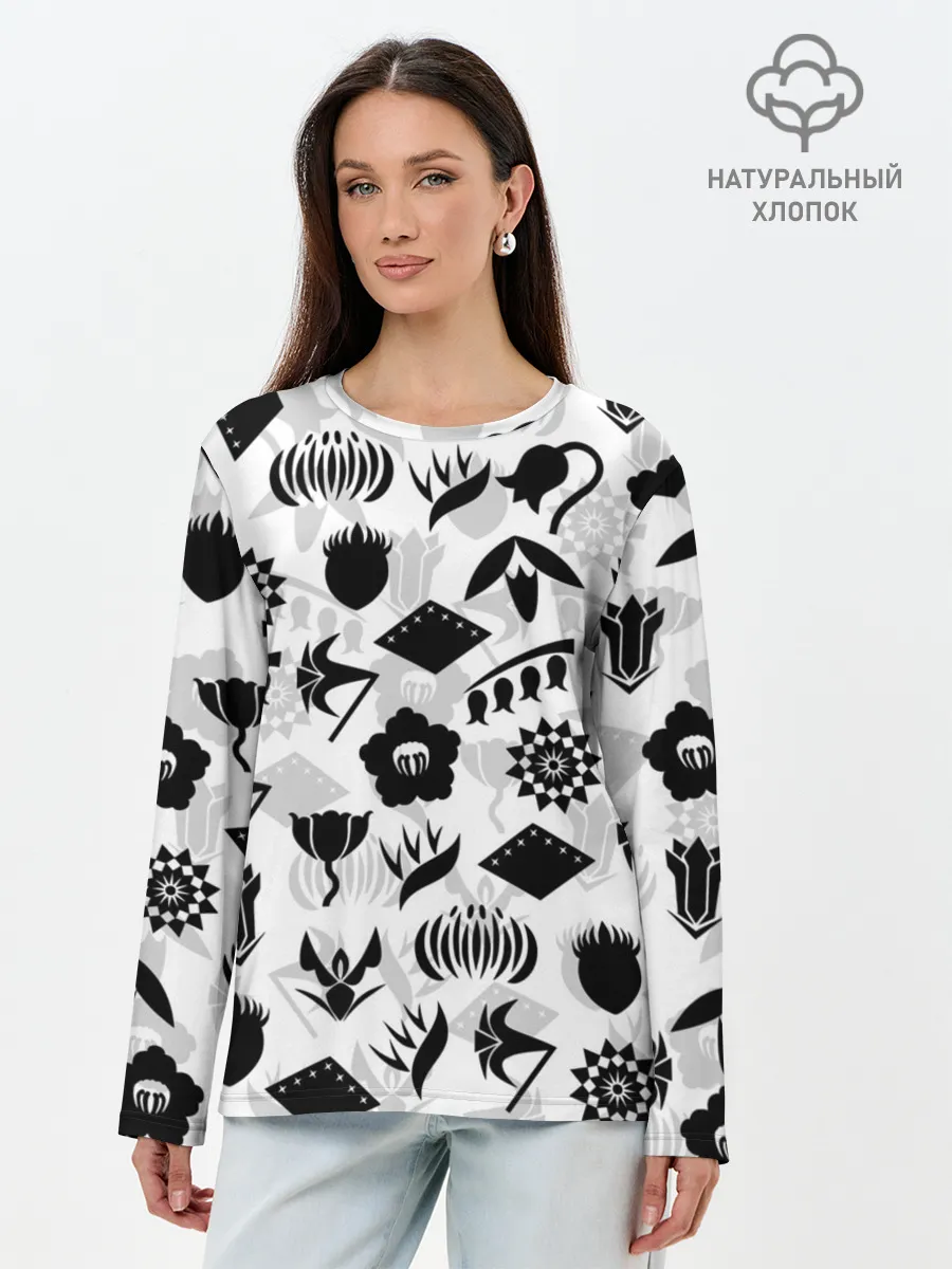 Лонгслив женский. Хлопок / БЛИЧ КАПИТАНЫ ГОТЕЙ 13 ЭМБЛЕМЫ