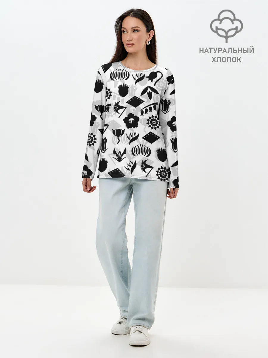 Лонгслив женский. Хлопок / БЛИЧ КАПИТАНЫ ГОТЕЙ 13 ЭМБЛЕМЫ