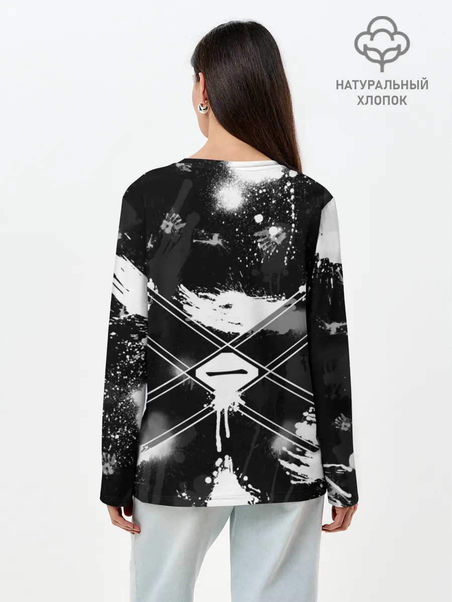 Лонгслив женский. Хлопок / БЛИЧ ШИНИГАМИ ЛОГО НА СПИНЕ