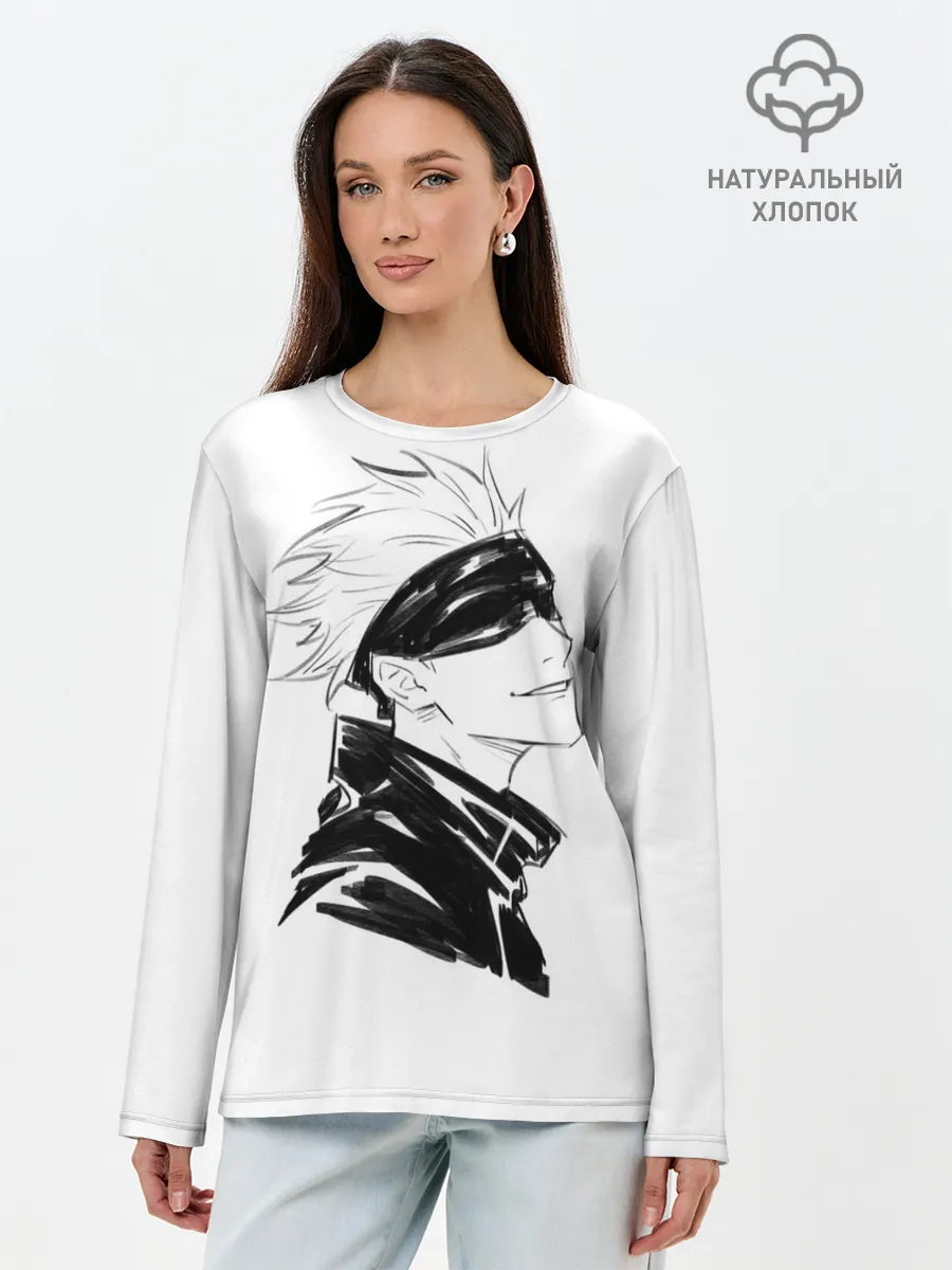 Лонгслив женский. Хлопок / Smile | Jujutsu kai