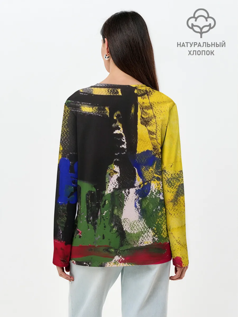 Лонгслив женский. Хлопок / Мазок художника!