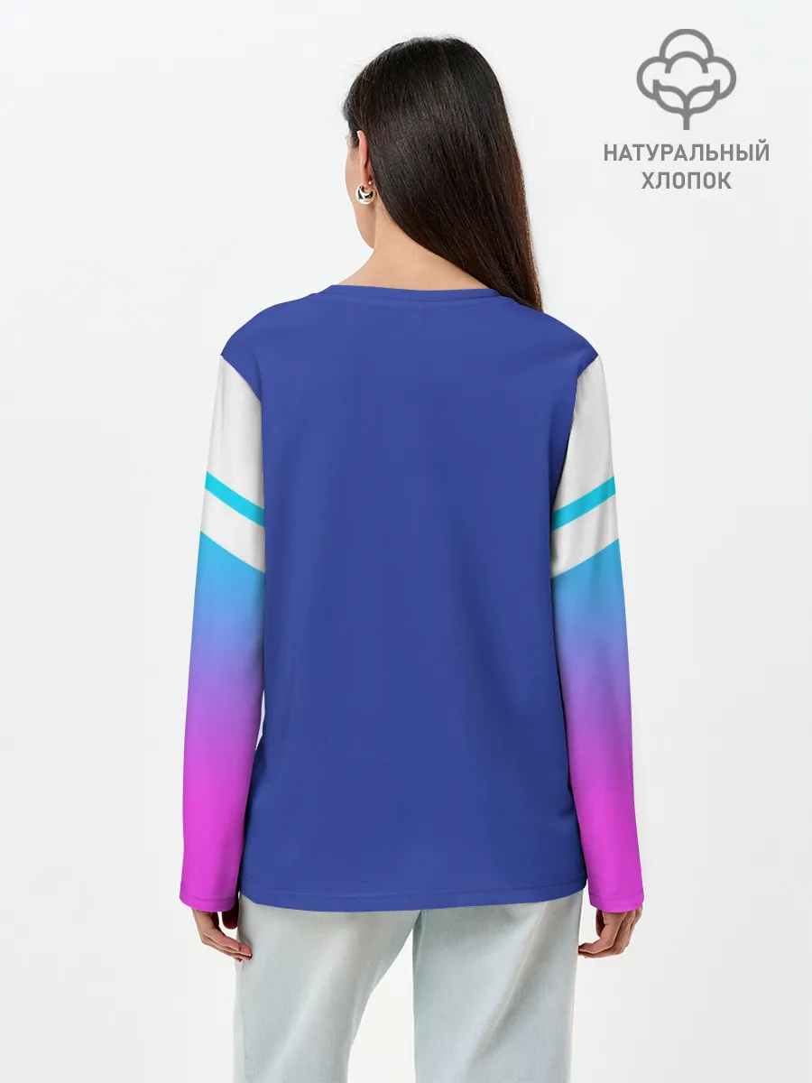 Лонгслив женский. Хлопок / NEON GRADIENT FITNESS UNIFORM