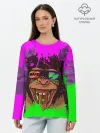 Лонгслив женский. Хлопок / 3D Neon Monkey