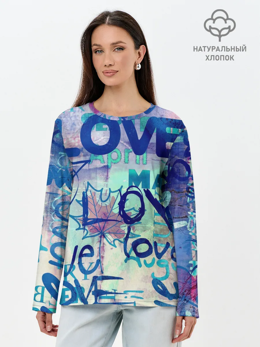 Лонгслив женский. Хлопок / LOVE