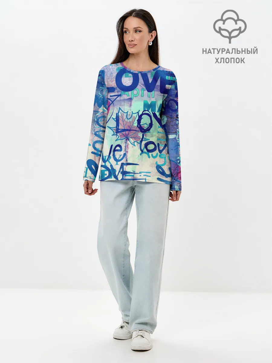 Лонгслив женский. Хлопок / LOVE