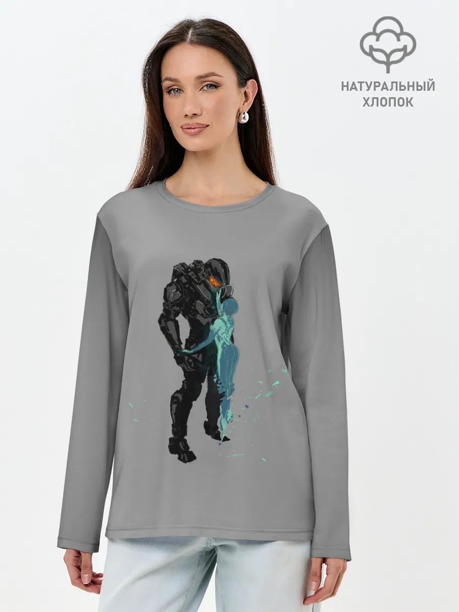 Лонгслив женский. Хлопок / Кибер любовь