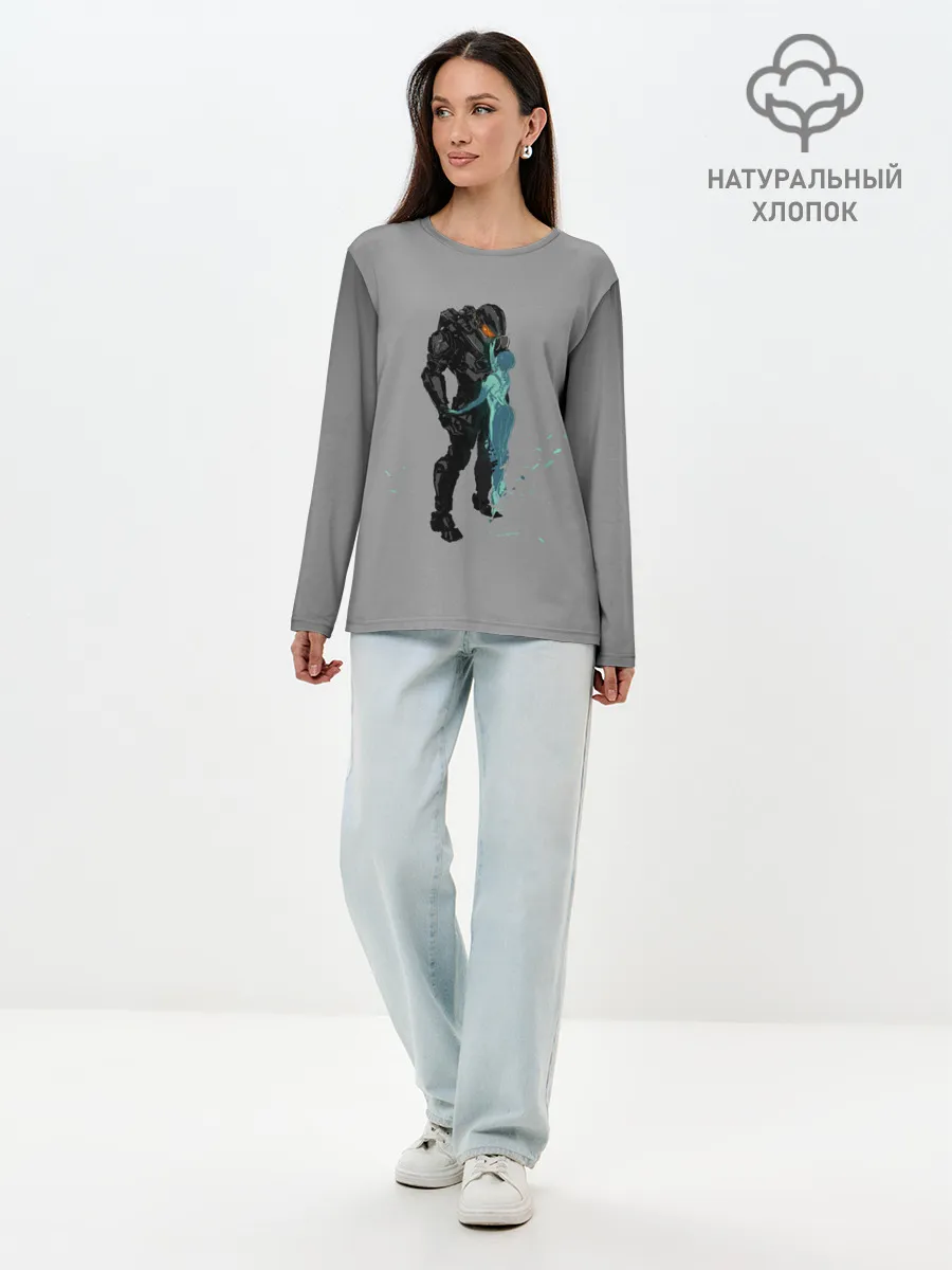 Лонгслив женский. Хлопок / Кибер любовь