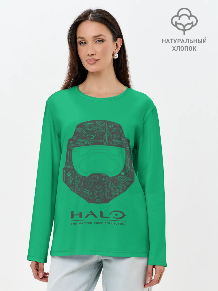 Лонгслив женский. Хлопок / Хэйло грин