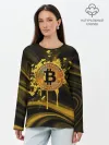 Лонгслив женский. Хлопок / Биткоин Крипта