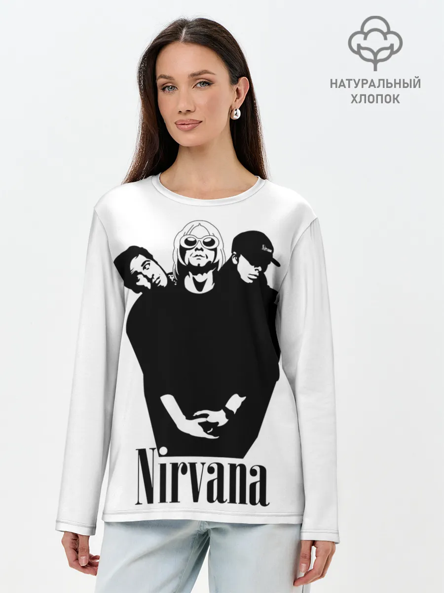 Лонгслив женский. Хлопок / Nirvana Группа