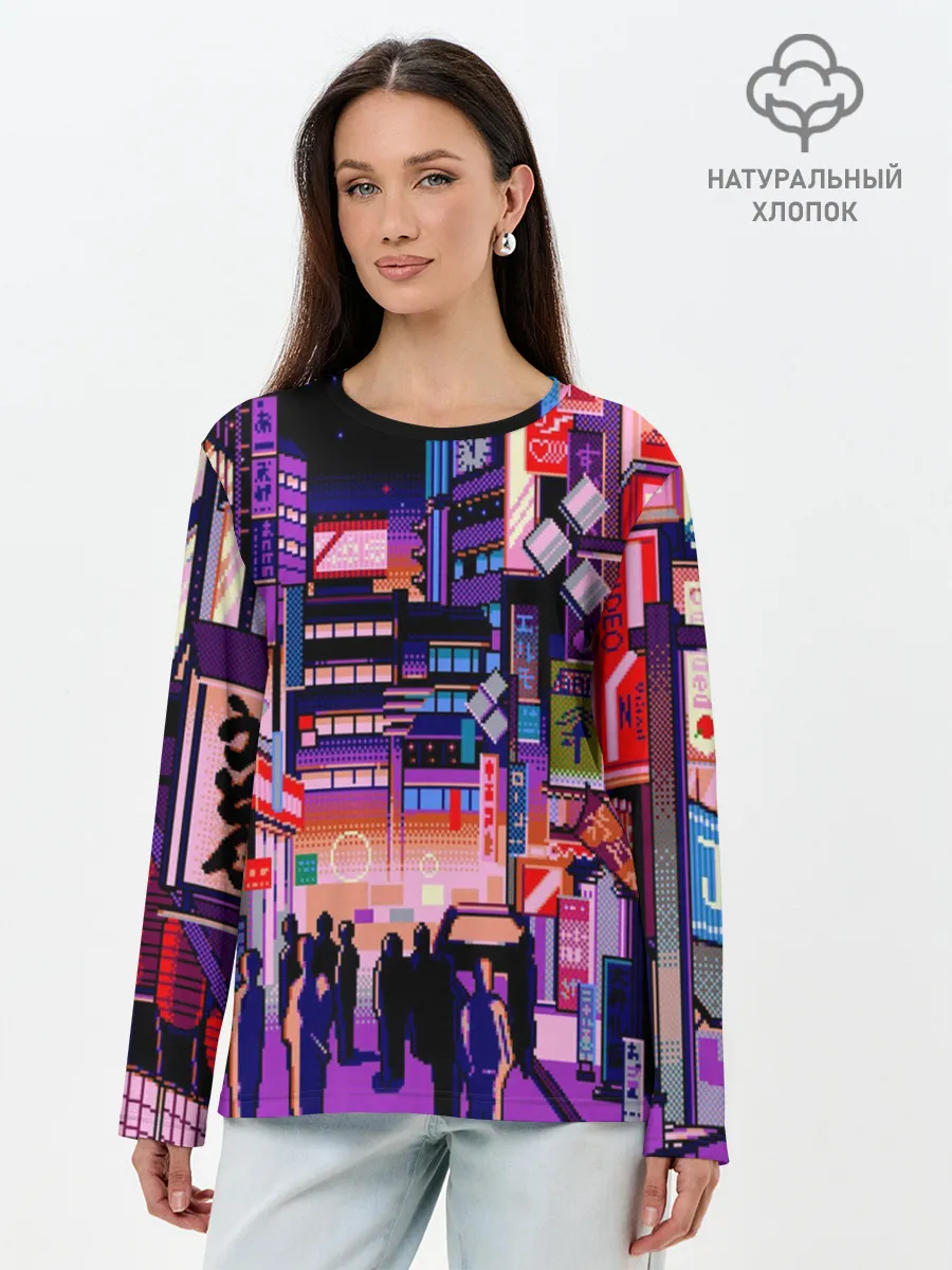 Лонгслив женский. Хлопок / Переулок Токио
