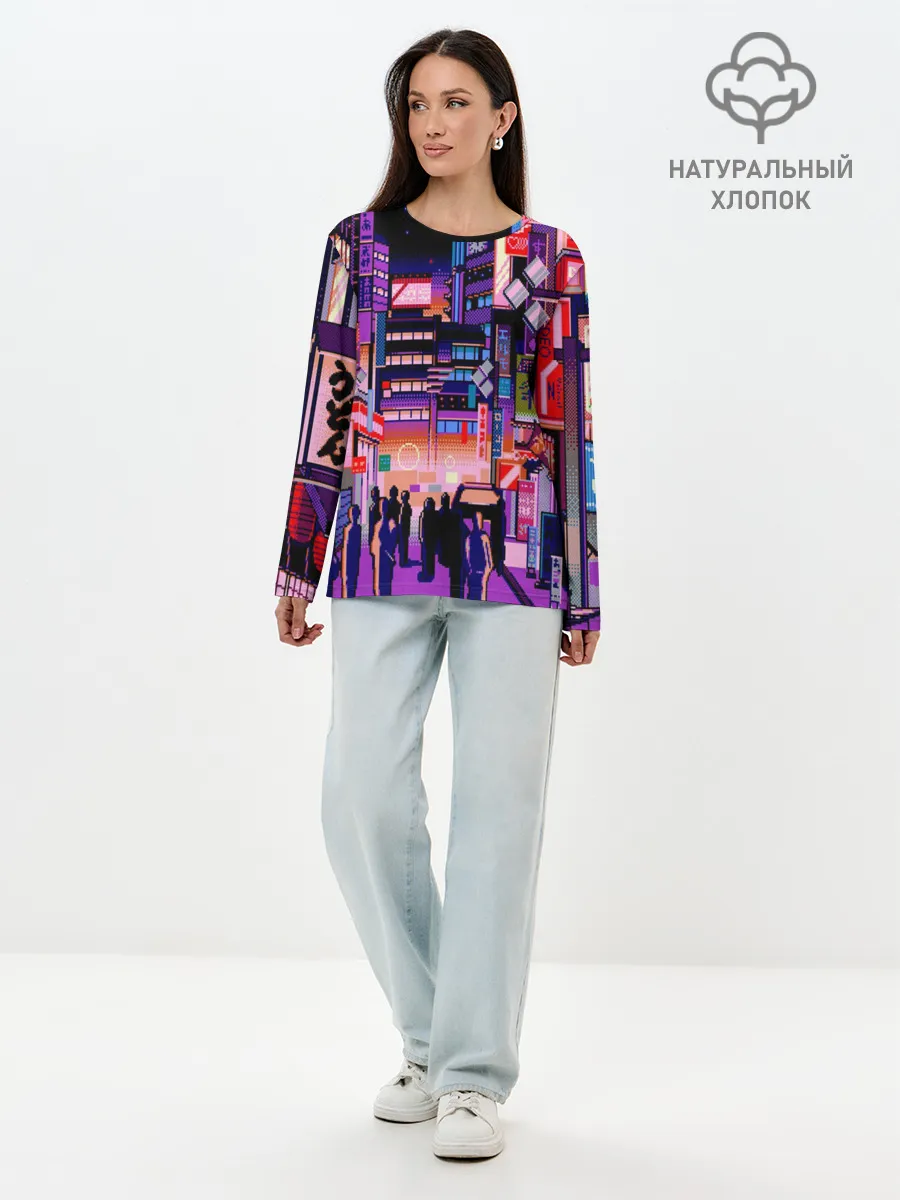 Лонгслив женский. Хлопок / Переулок Токио