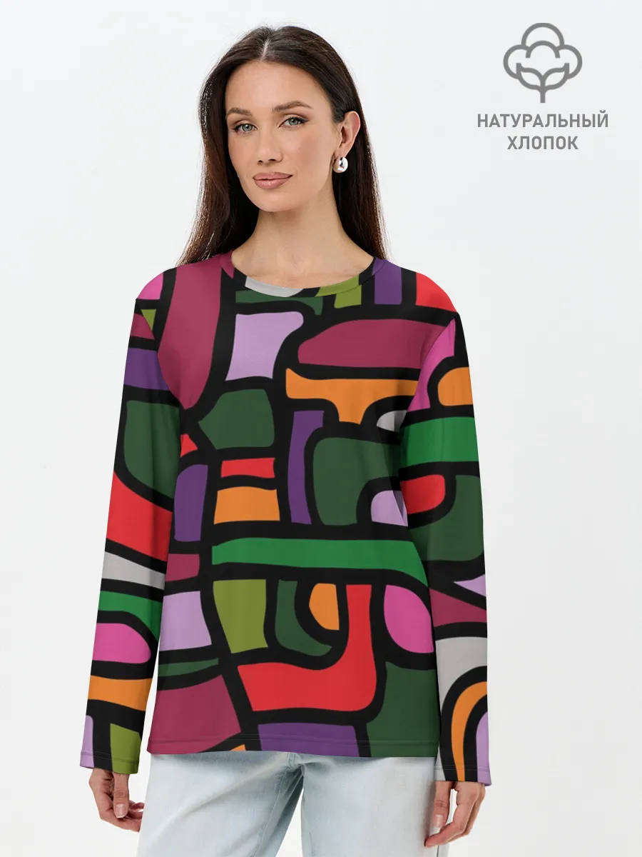 Лонгслив женский. Хлопок / Ретро