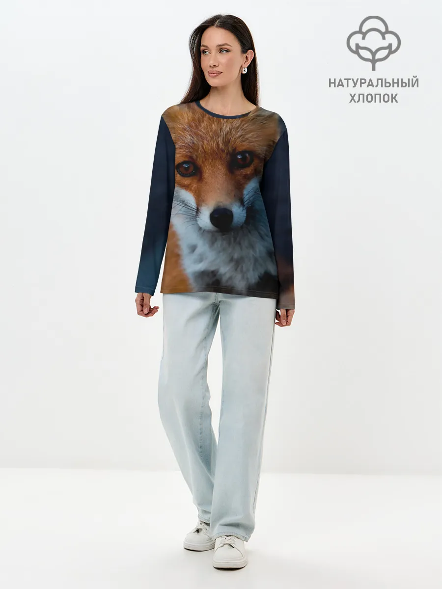Лонгслив женский. Хлопок / Мудрая лиса