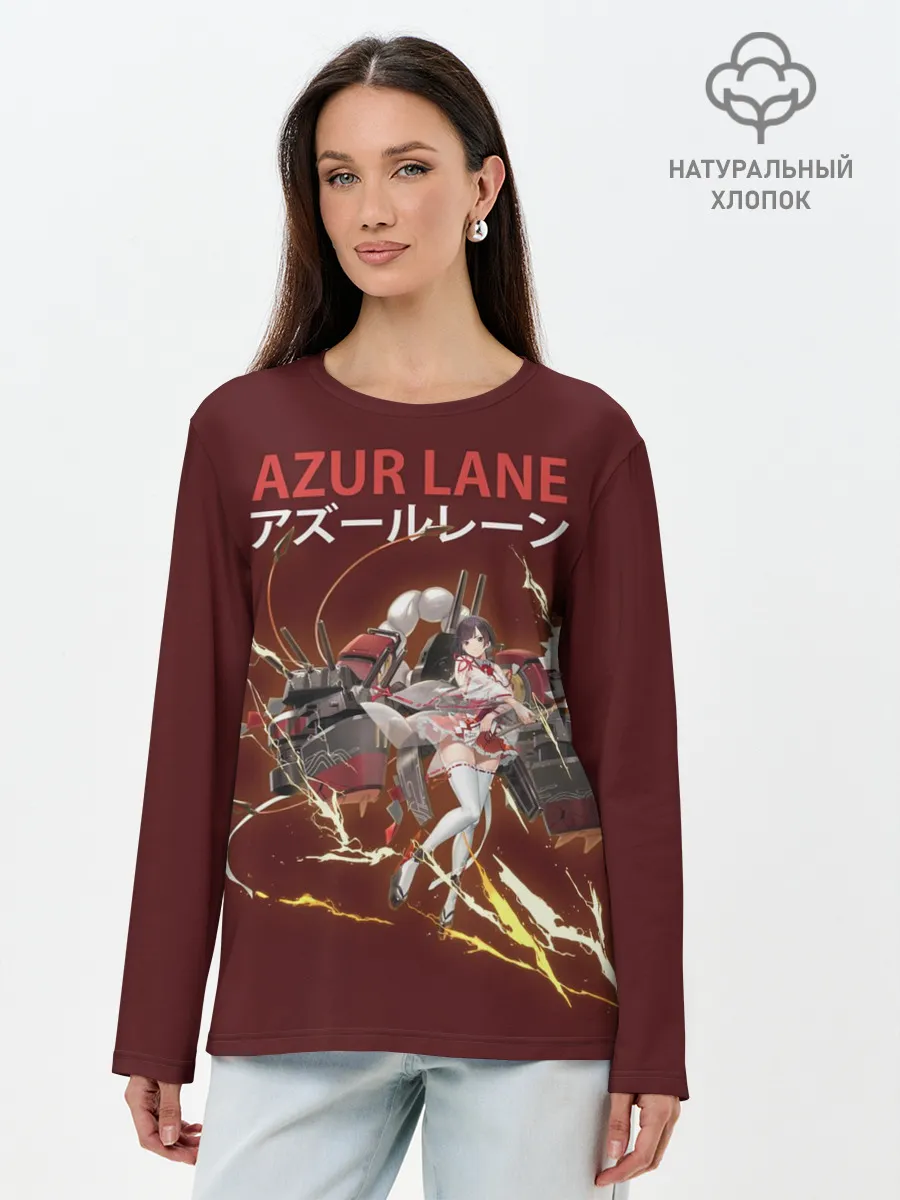 Лонгслив женский. Хлопок / лазурный путь