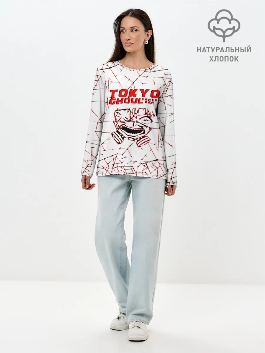 Лонгслив женский. Хлопок / tokyo - ghoul