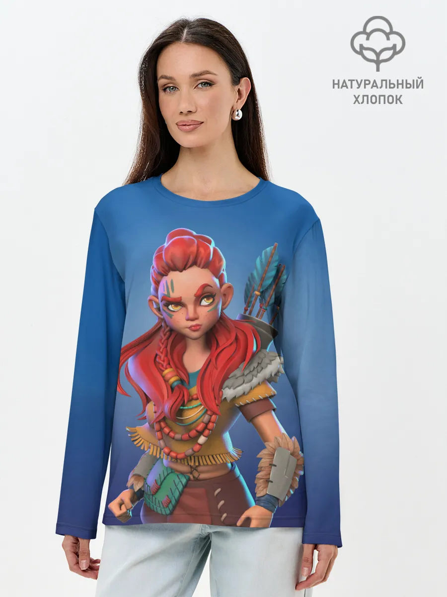 Лонгслив женский. Хлопок / Мульт Элой