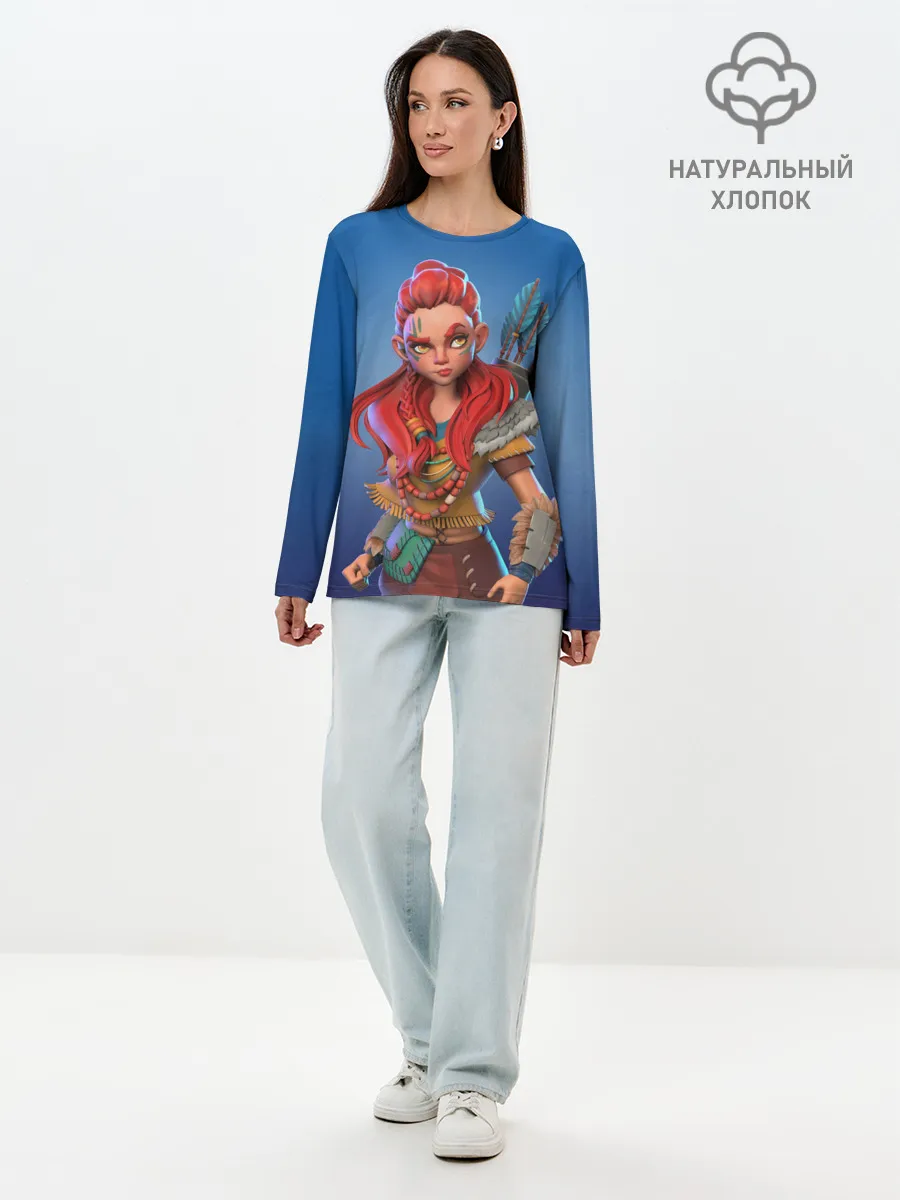 Лонгслив женский. Хлопок / Мульт Элой