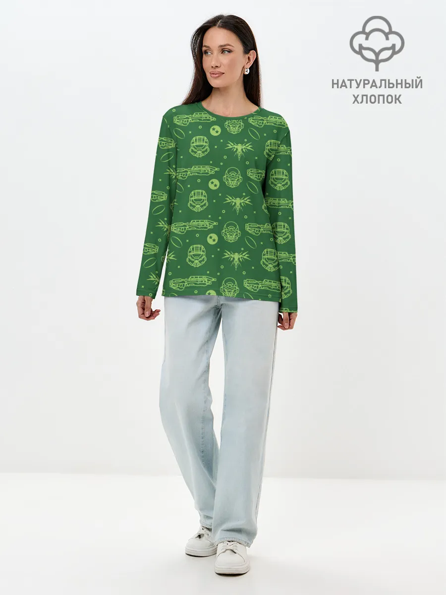 Лонгслив женский. Хлопок / Halo Pattern