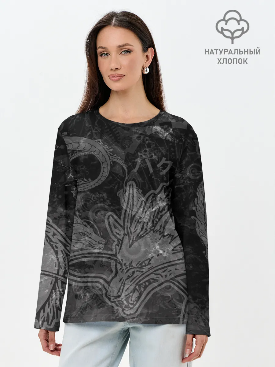 Лонгслив женский. Хлопок / Haku Dragon