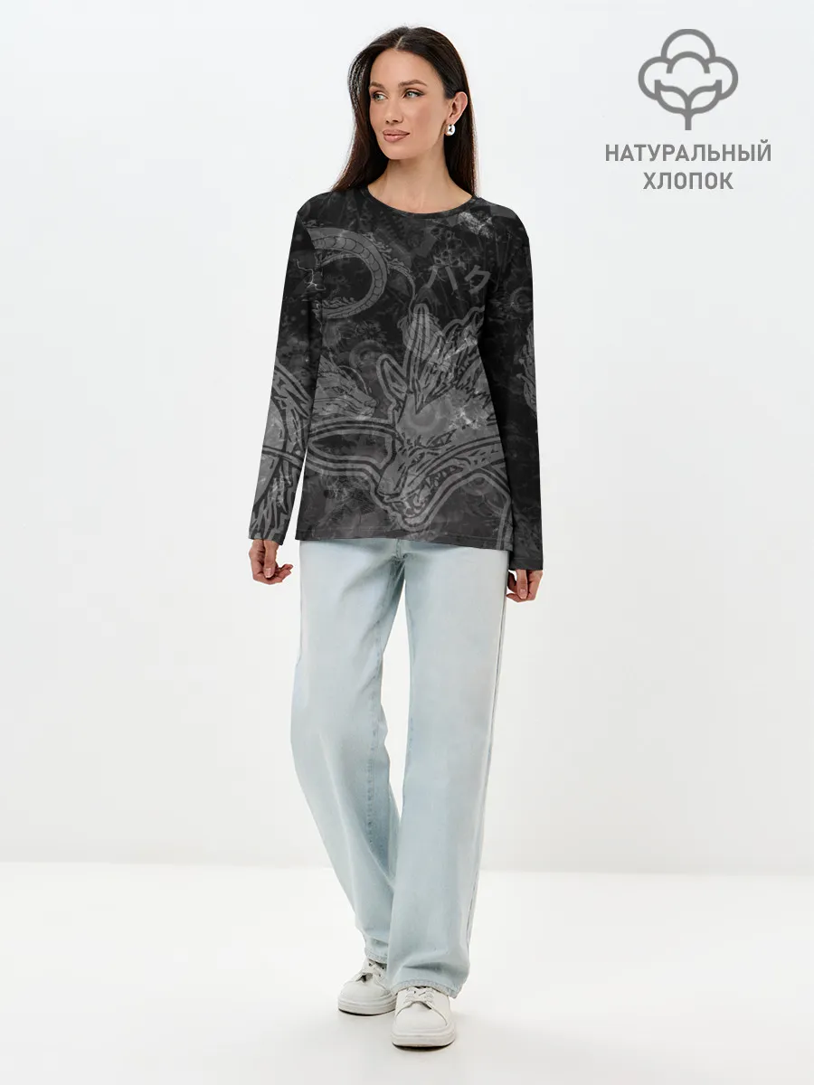 Лонгслив женский. Хлопок / Haku Dragon