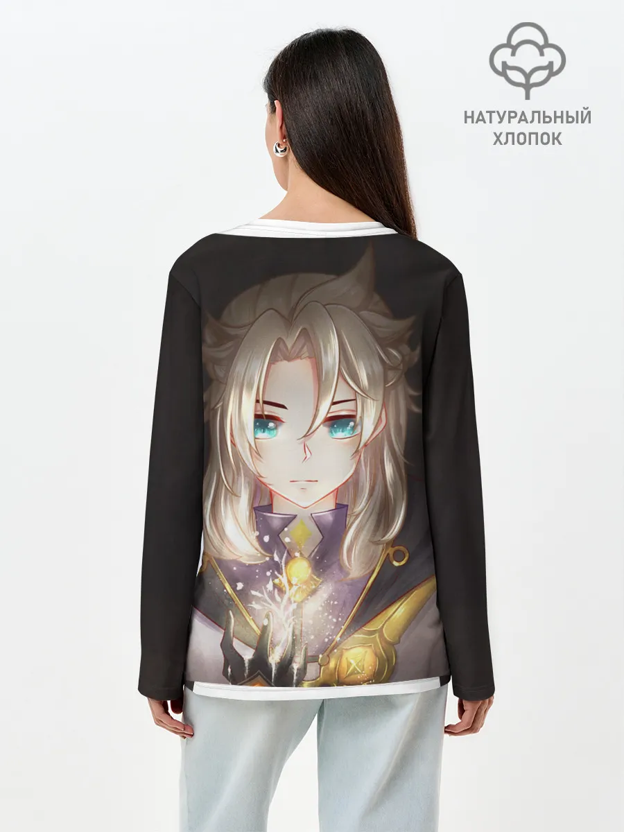 Лонгслив женский. Хлопок / Blue Eyes Albedo.