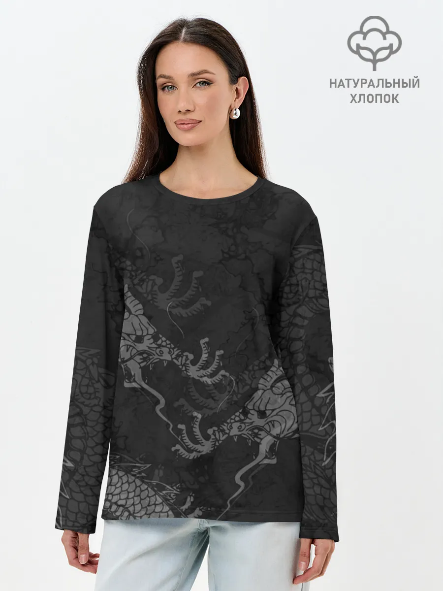 Лонгслив женский. Хлопок / Chinese Dragons
