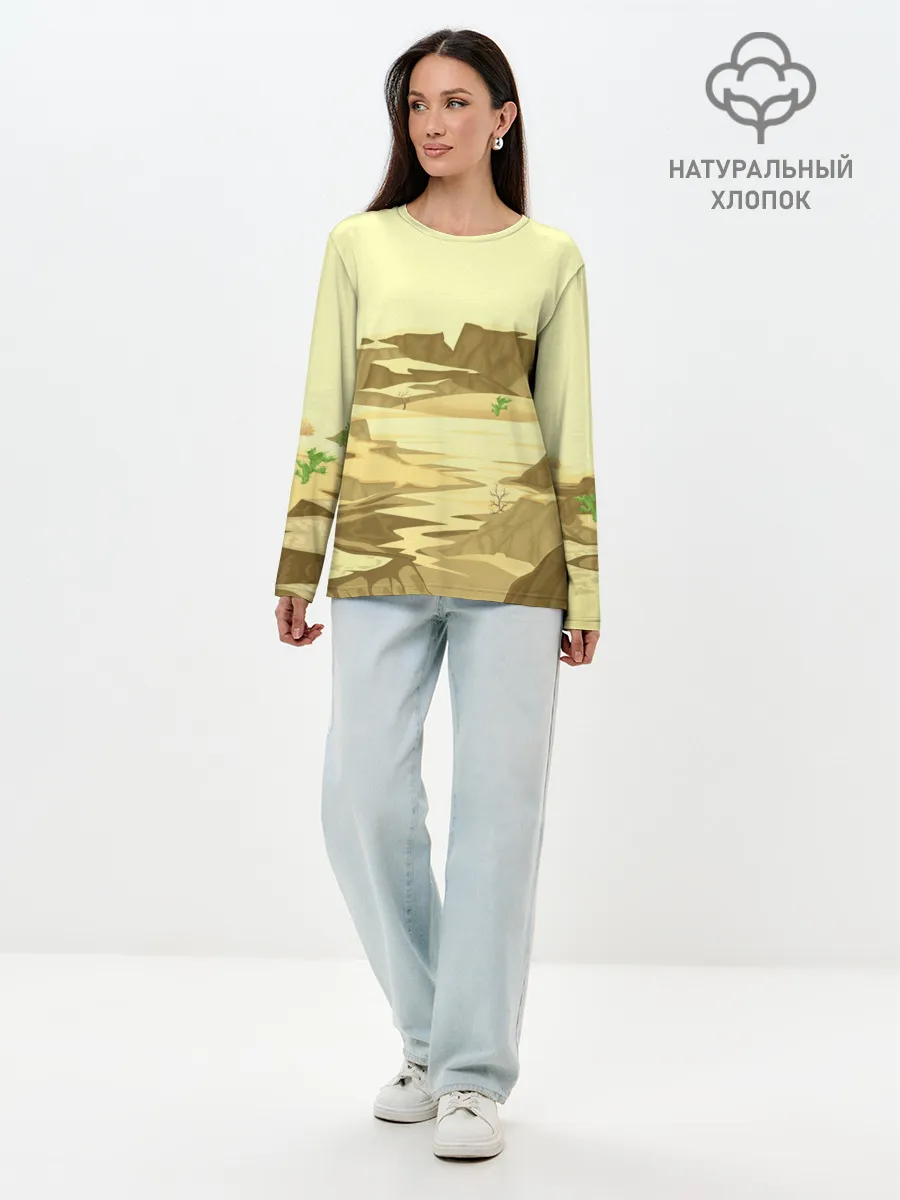 Лонгслив женский. Хлопок / Пустыня