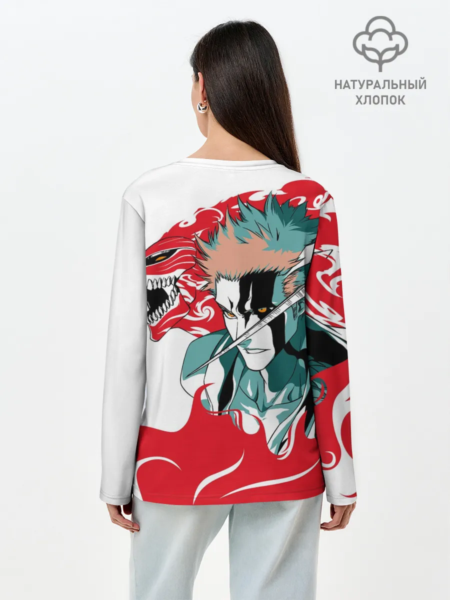 Лонгслив женский. Хлопок / ИЧИГО ДЕМОН | BLEACH | БЛИЧ