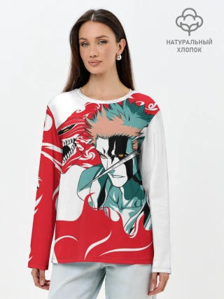 Лонгслив женский. Хлопок / ИЧИГО ДЕМОН | BLEACH | БЛИЧ