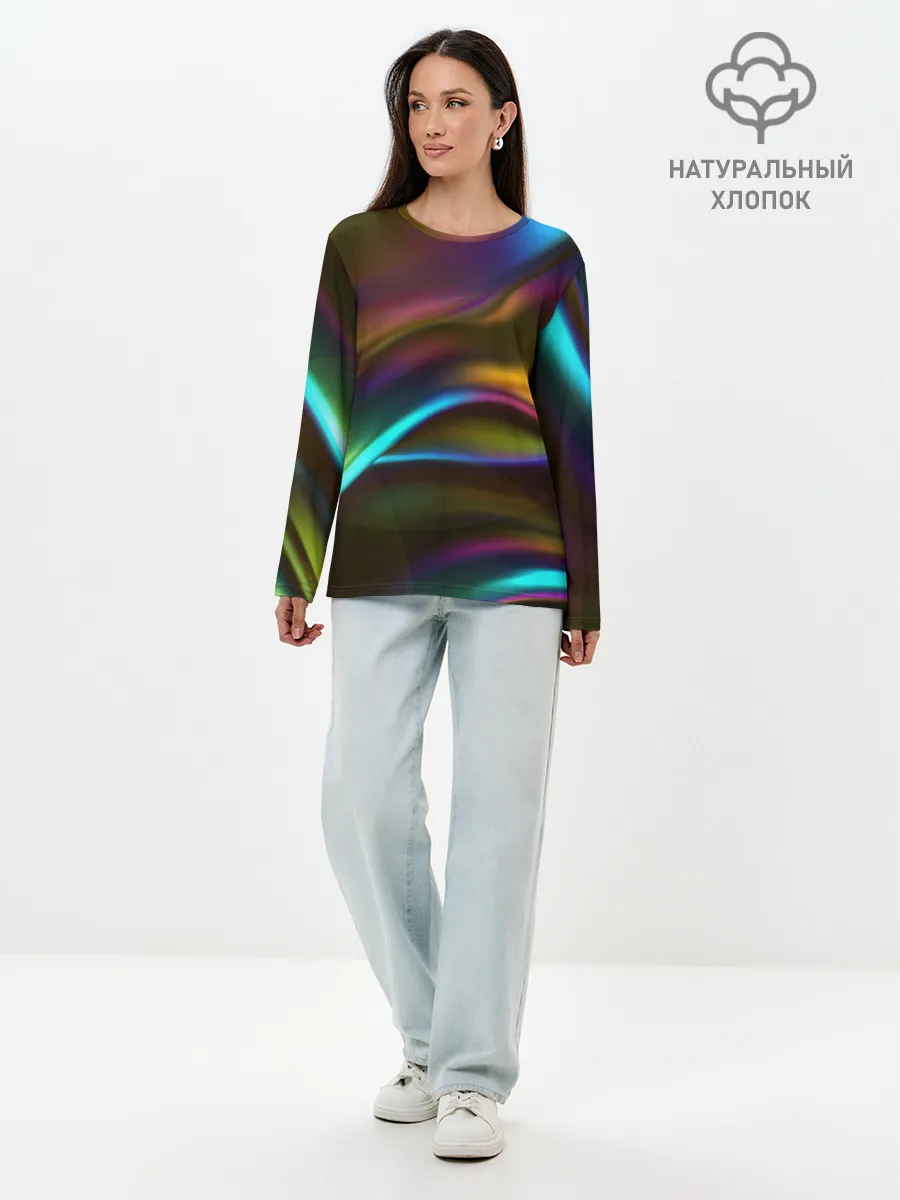 Лонгслив женский. Хлопок / Градиент