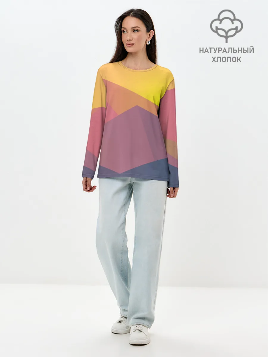 Лонгслив женский. Хлопок / Векторный Египет