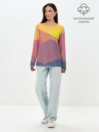 Лонгслив женский. Хлопок / Векторный Египет