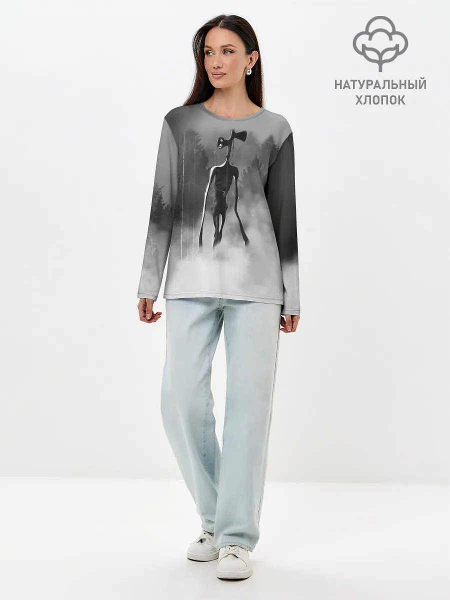 Лонгслив женский. Хлопок / Сиреноголовый в Лесу