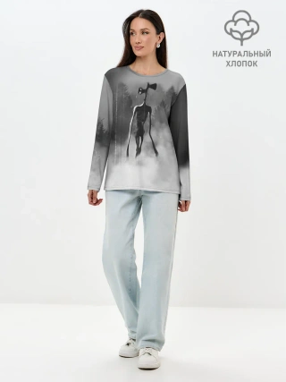 Лонгслив женский. Хлопок / Сиреноголовый в Лесу