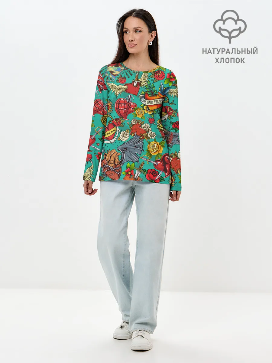 Лонгслив женский. Хлопок / Дела сердечные tattoo