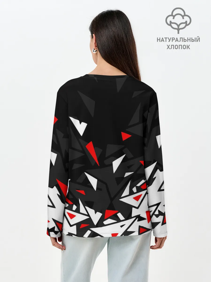 Лонгслив женский. Хлопок / NISSAN / НИССАН / ОСКОЛКИ