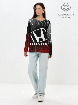 Лонгслив женский. Хлопок / HONDA / ХОНДА / СЕТКА