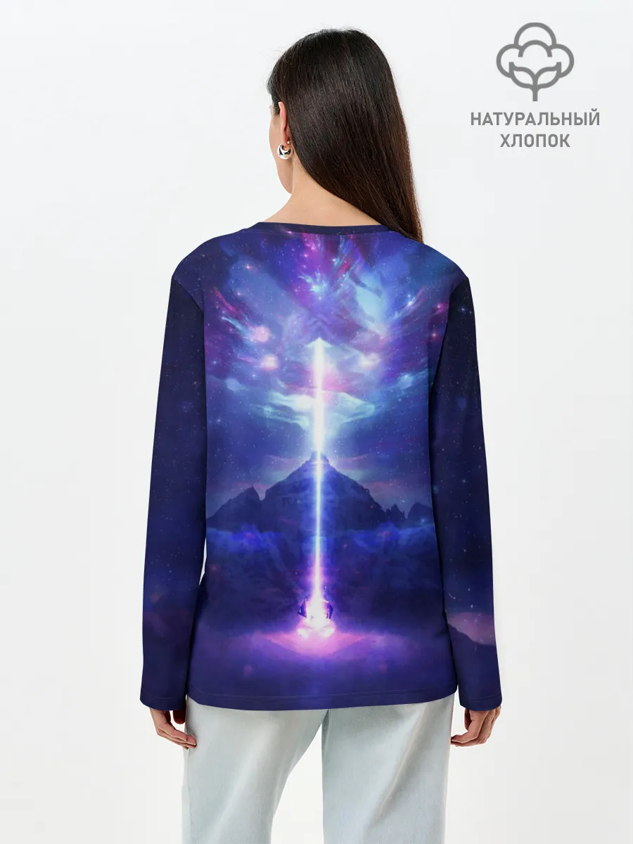 Лонгслив женский. Хлопок / Яркий взрыв в космосе