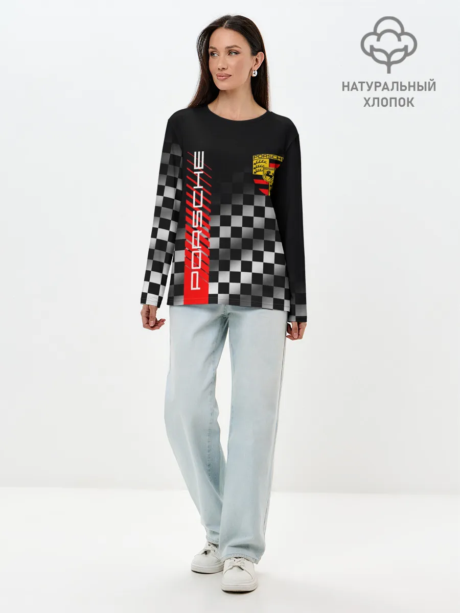 Лонгслив женский. Хлопок / PORSCHE / ПОРШЕ / ФИНИШ