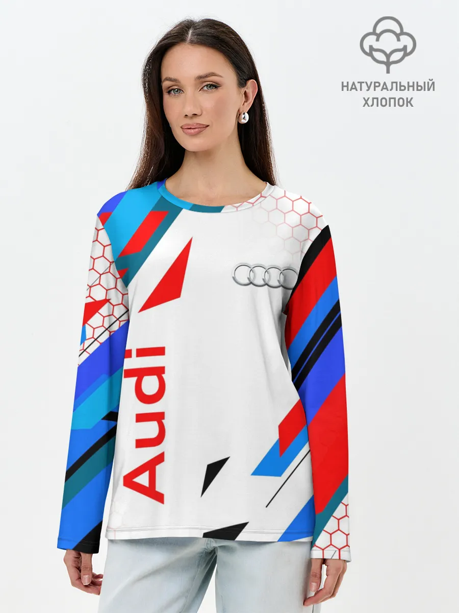Лонгслив женский. Хлопок / AUDI / АУДИ / SPORT