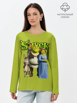 Лонгслив женский. Хлопок / Шрек/Shrek