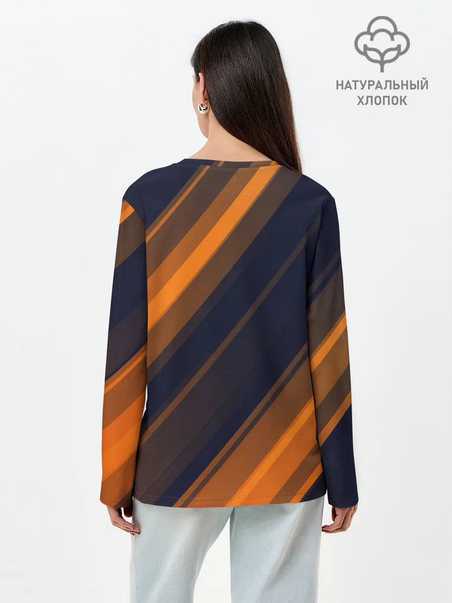 Лонгслив женский. Хлопок / ORANGE Black