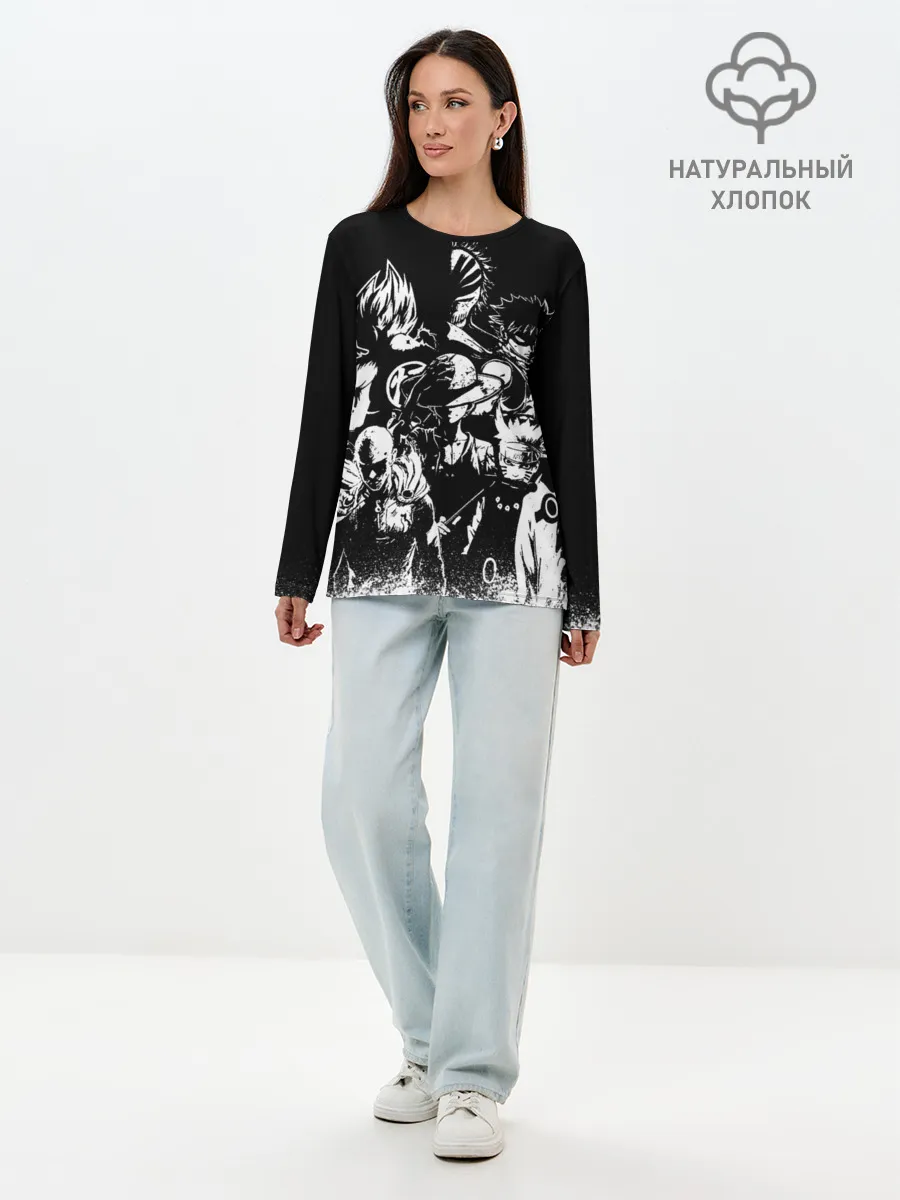 Лонгслив женский. Хлопок / ГЛАВНЫЕ ГЕРОИ АНИМЕ